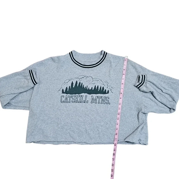 American Eagle Small Cropped Catskill Mountains Graphic Y2K Grunge Sweatshirt - Picture 7 of 7